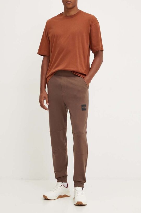 

Хлопковые спортивные брюки Fine Pant The North Face, коричневый