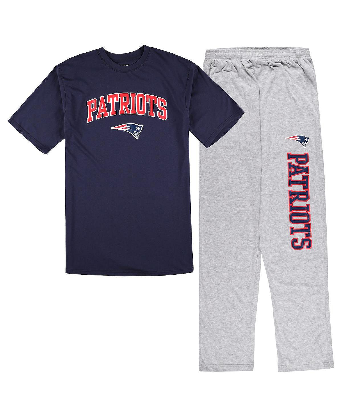 Мужской комплект для сна темно-синего цвета, цвета Хизер Грей, футболка New England Patriots Big and Tall и пижамные штаны Concepts Sport ингленд дж эликсир ненависти