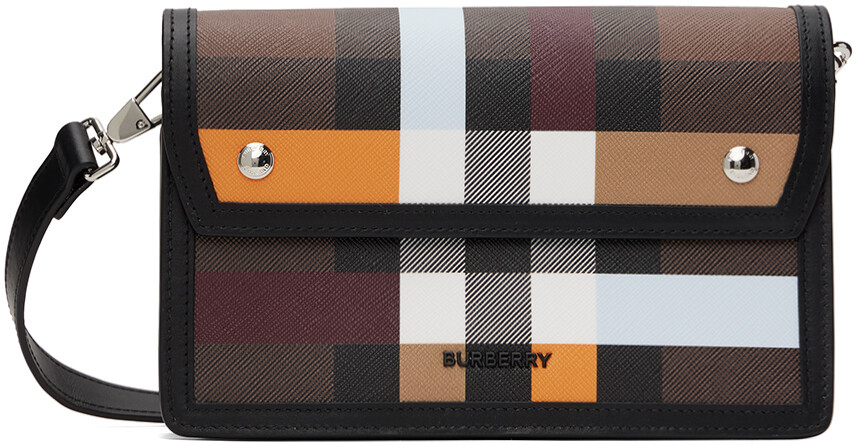 

Коричневая сумка через плечо в клетку Темная береза Burberry