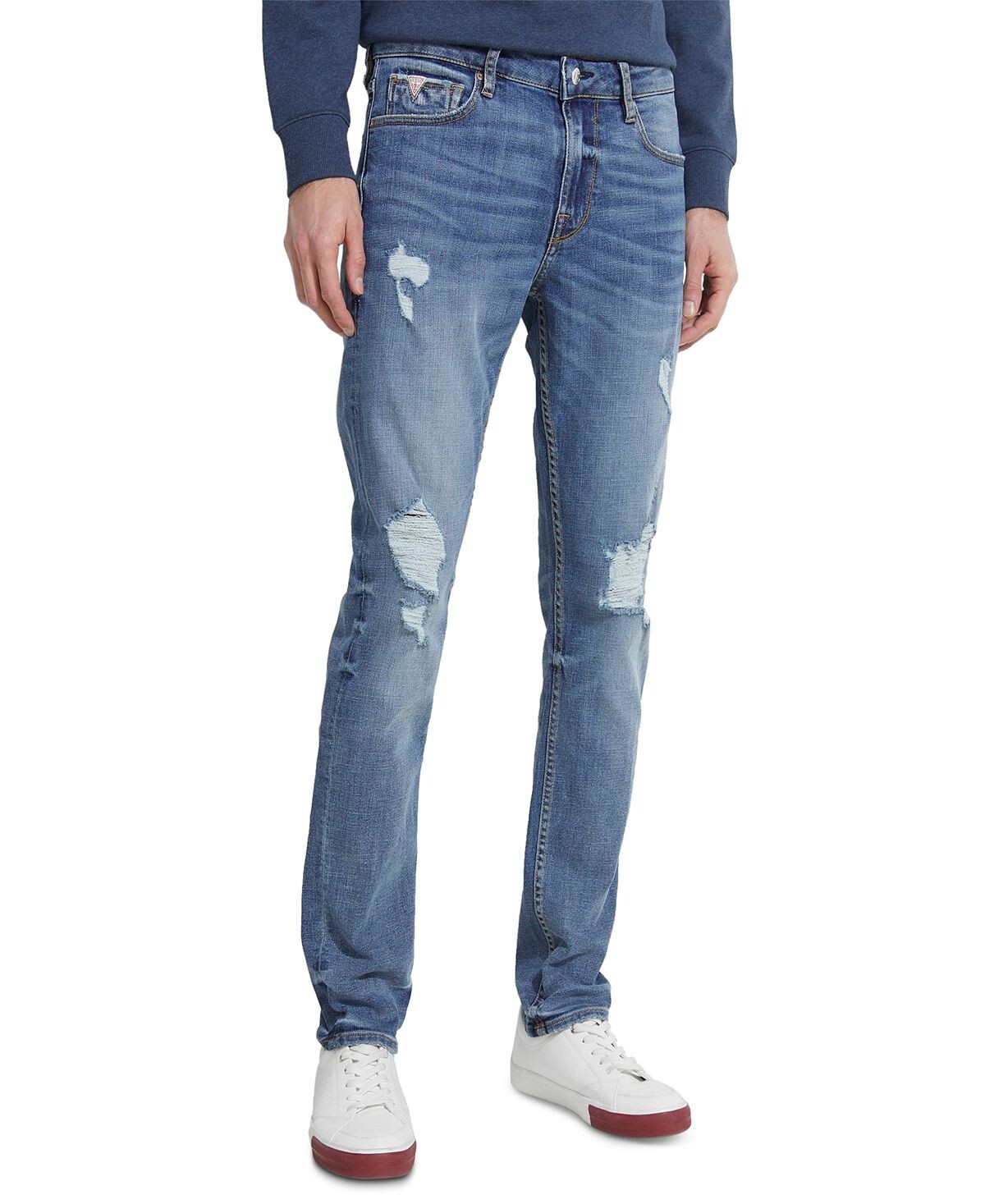 

Мужские потертые узкие зауженные джинсы GUESS