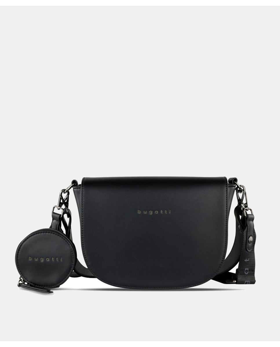Женская сумка через плечо с черным портмоне на молнии Bugatti, черный черный мужской рюкзак universum трансформируемый в сумку через плечо bugatti черный