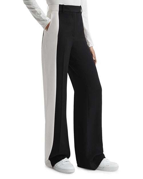 

Шафрановые широкие брюки REISS, цвет Black