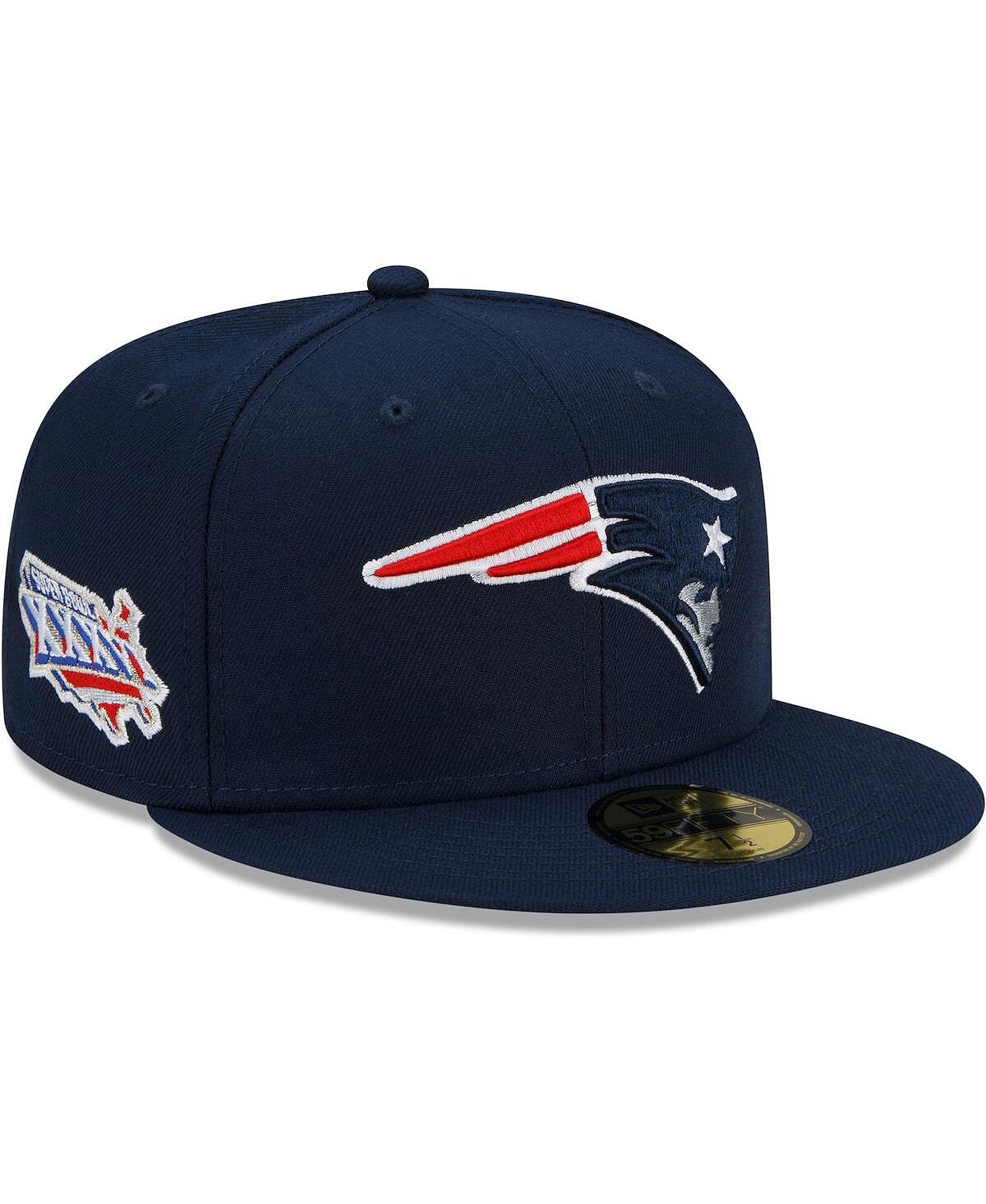 

Мужская темно-синяя бейсболка New England Patriots Patch Up Super Bowl XXXVI 59FIFTY, облегающая шляпа New Era