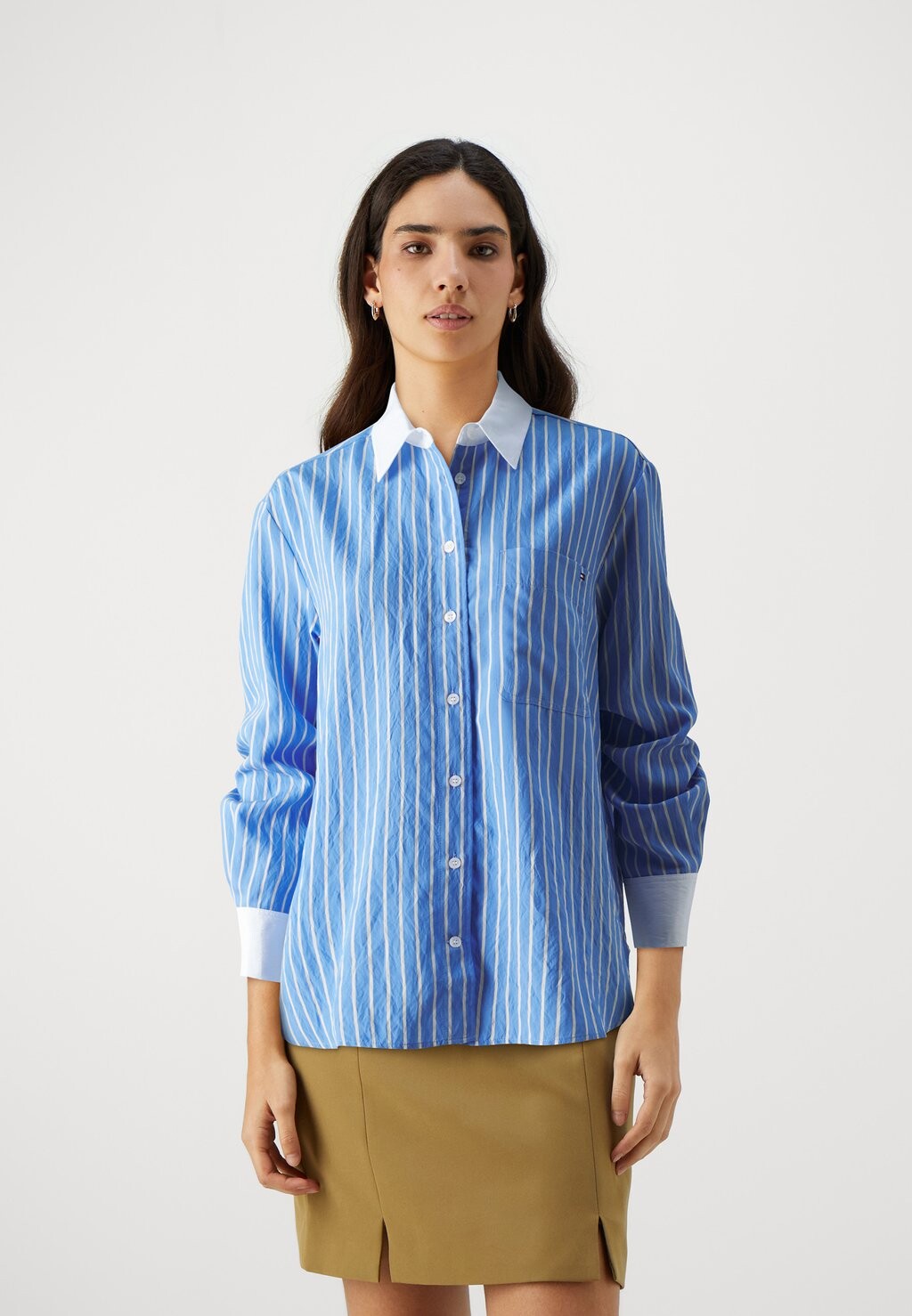 

Рубашка Stripe Easy Fit Tommy Hilfiger, сосуд синего цвета