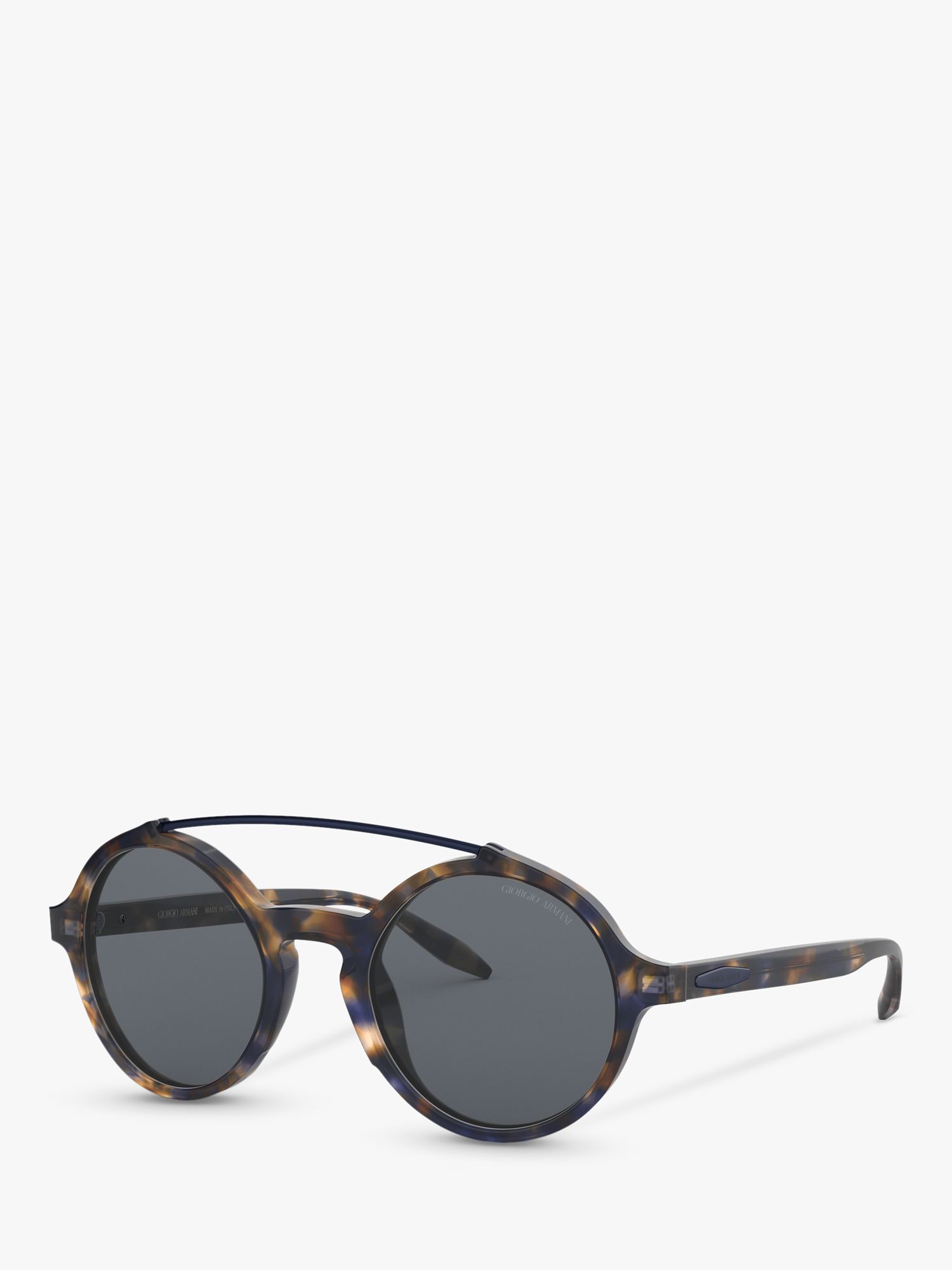 цена AR8114 Мужские круглые солнцезащитные очки Giorgio Armani, темно-синий гавана/серый