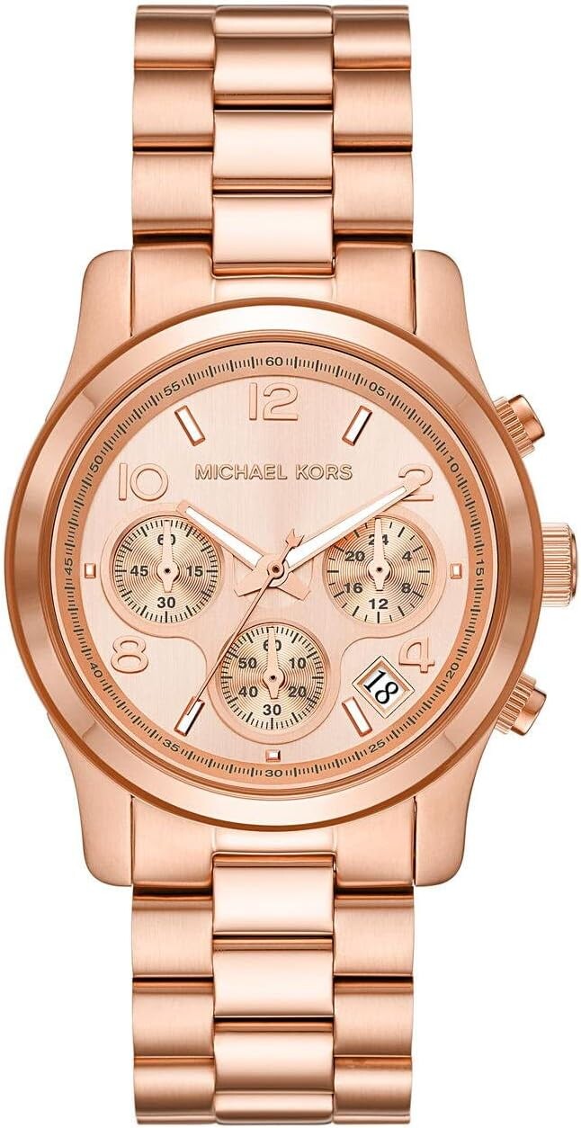 

Часы MK7324 - Runway Chronograph Watch Michael Kors, цвет Rose Gold-Tone