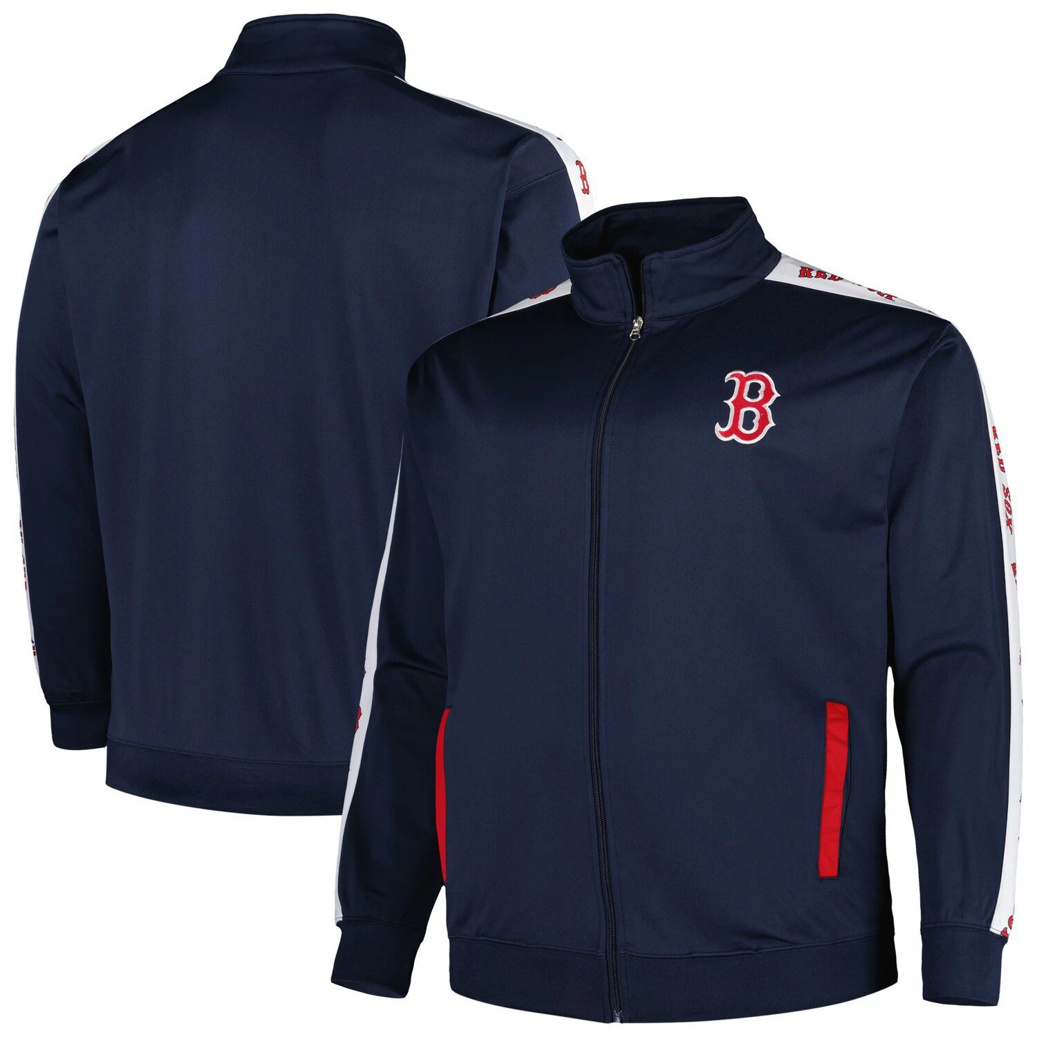 цена Мужская темно-синяя трикотажная спортивная куртка Boston Red Sox с молнией во всю длину
