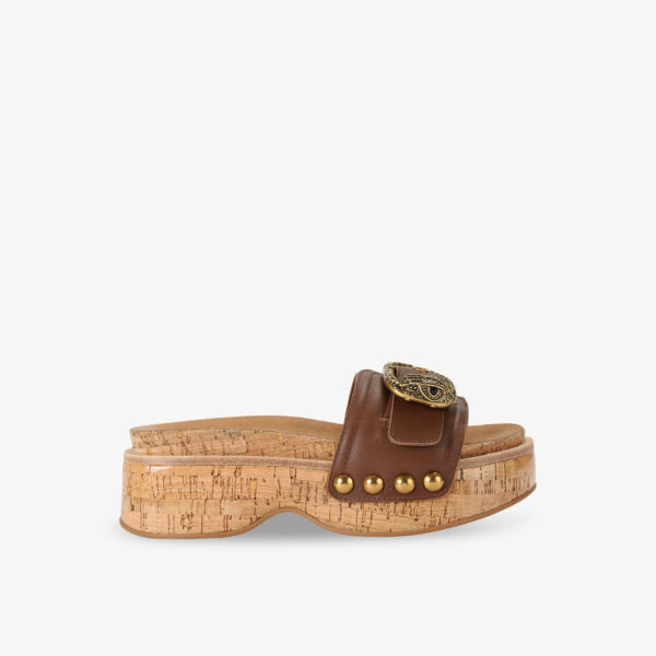 

Кожаные босоножки на платформе mayfair с изображением орла Kurt Geiger London, цвет tan