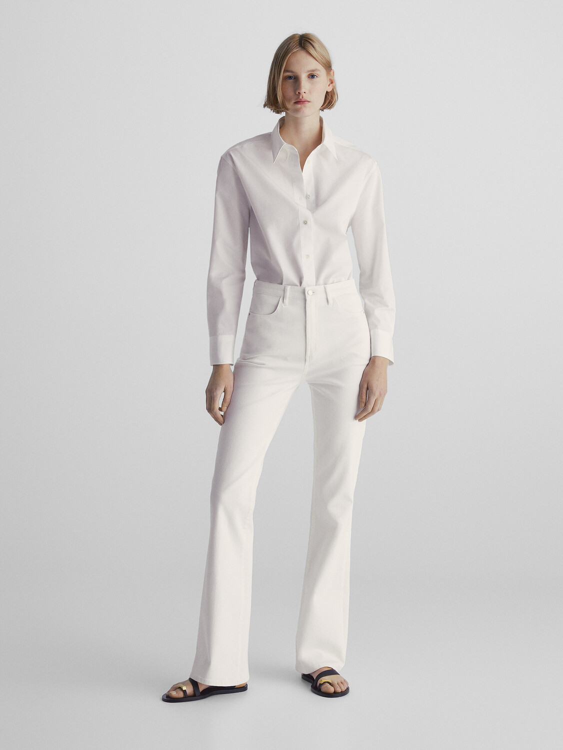 

Джинсы скинни с высокой посадкой Massimo Dutti, кремовый