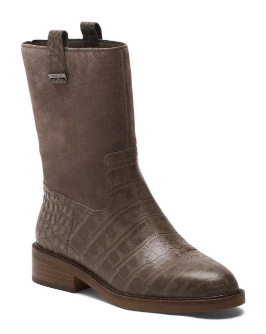 

Замшевые и кожаные ботинки Арейли Vince Camuto, цвет Morel