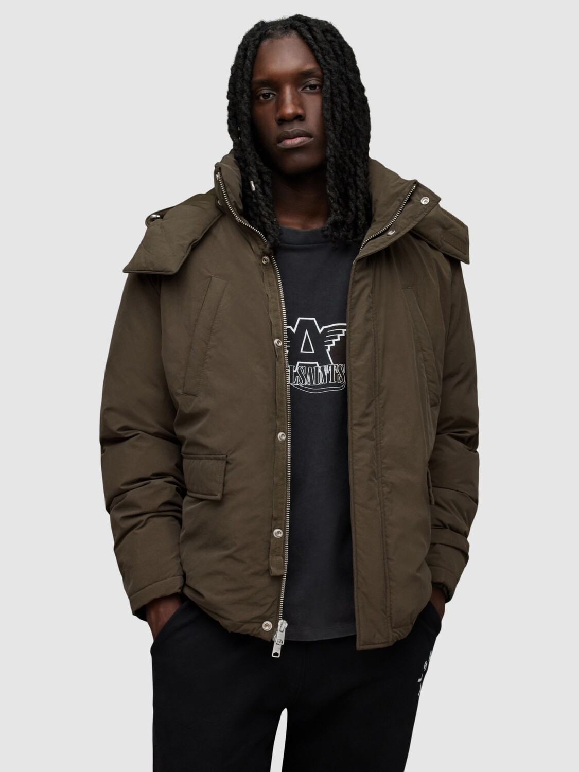 

Стеганая куртка AllSaints Chalk, светлый хаки