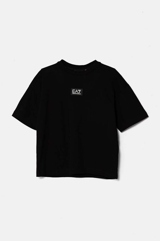 

Детская хлопковая футболка EA7 Emporio Armani, черный