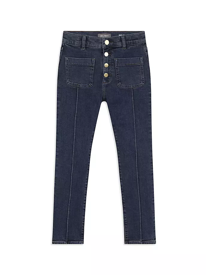 Прямые джинсы Emie с высокой посадкой для маленьких девочек и девочек Dl1961 Premium Denim, цвет seacliff