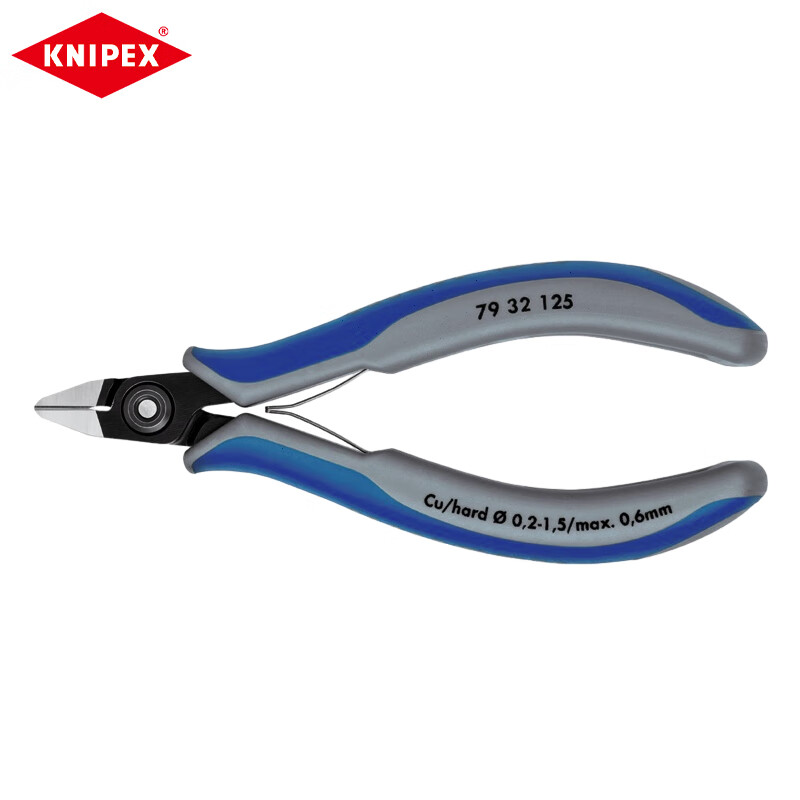 KNIPEX Прецизионные диагональные плоскогубцы для электронных компонентов с минимальным смещением лезвия 125 мм, кусачки для небольших электронных компонентов, диагональные плоскогубцы 79 32 125