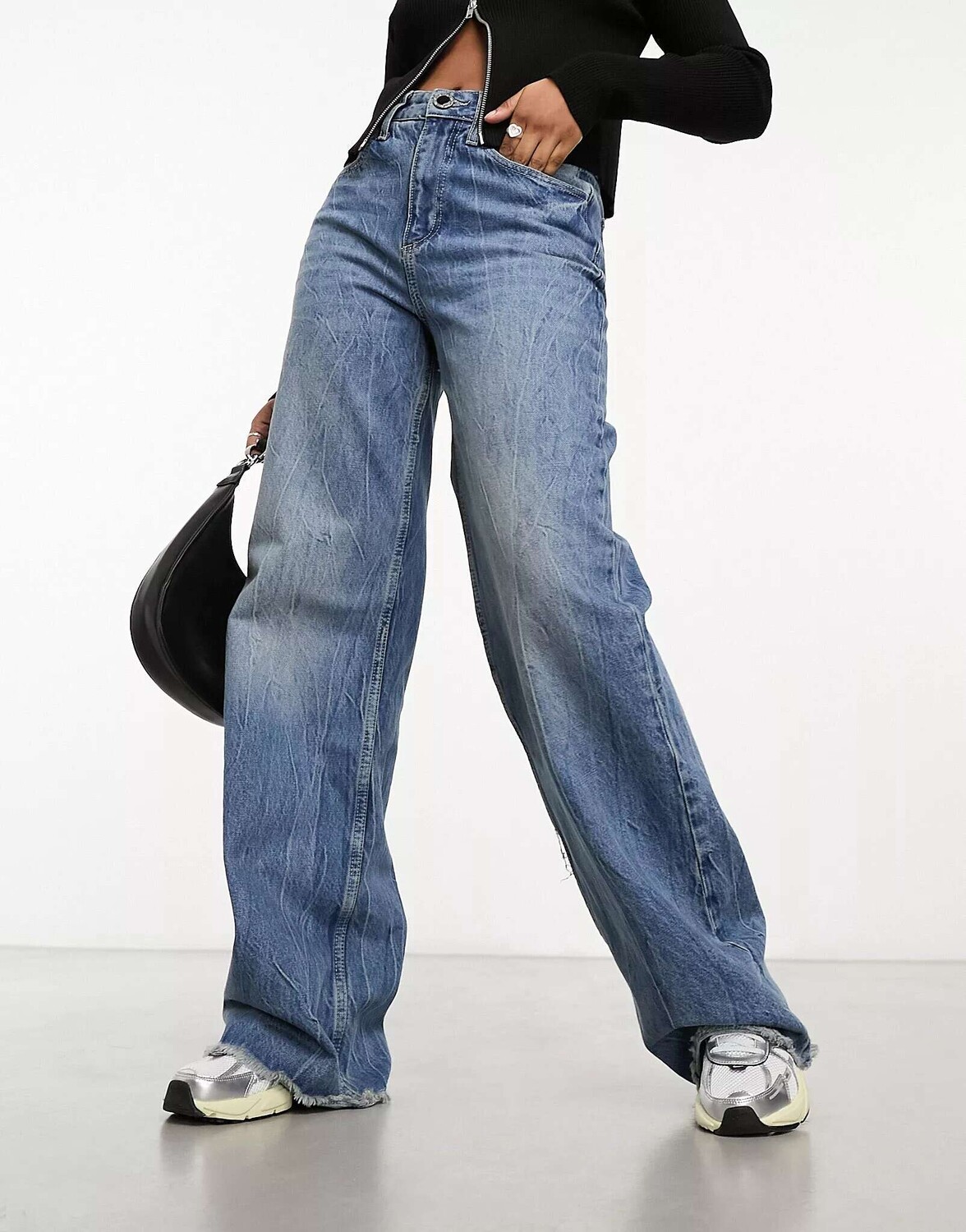 

Синие свободные широкие джинсы River Island