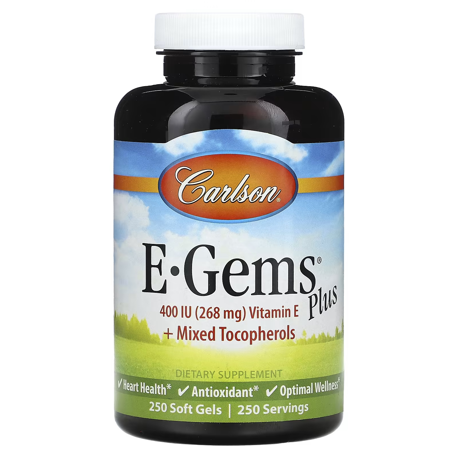 Пищевая добавка Carlson E-Gems Plus 268 мг, 250 мягких таблеток пищевая добавка carlson e gems elite 268 мг 60 мягких таблеток