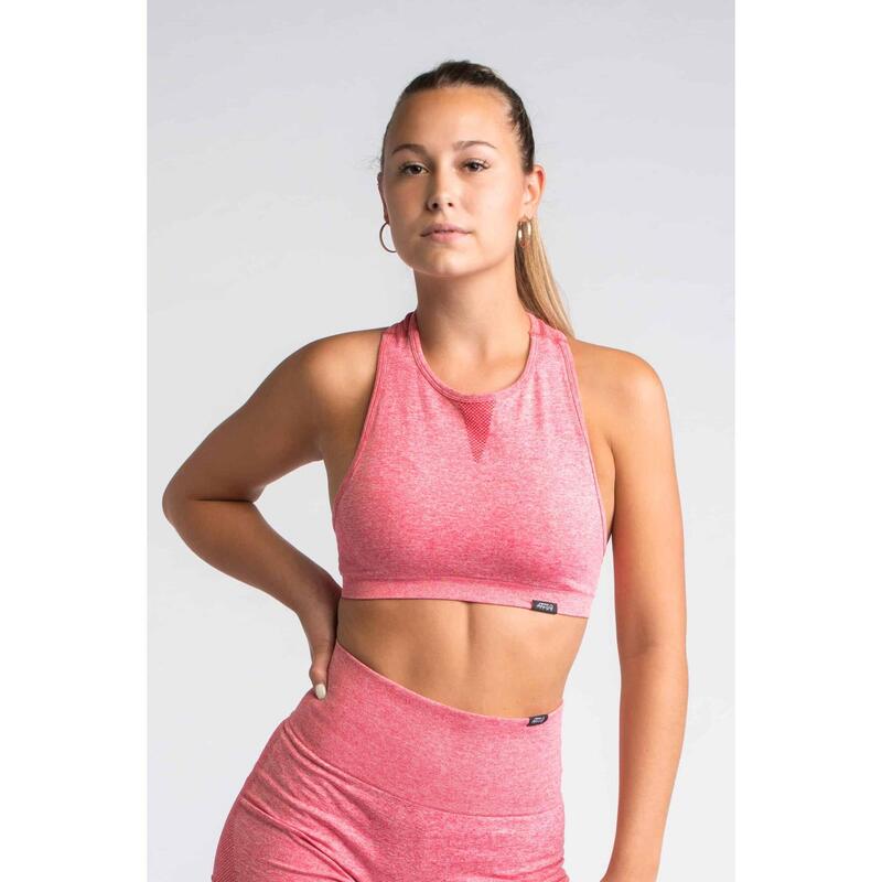 Бесшовный спортивный бюстгальтер Pulse для фитнеса - женский - розовый AESTHETIC WOLF, цвет rosa