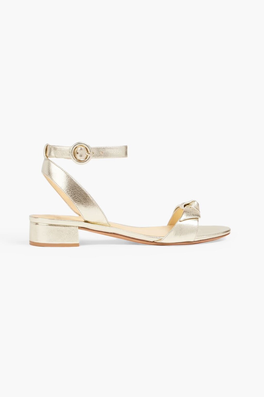 

Босоножки Clarita 30 из кожи металлизированного цвета с бантом Alexandre Birman, платина