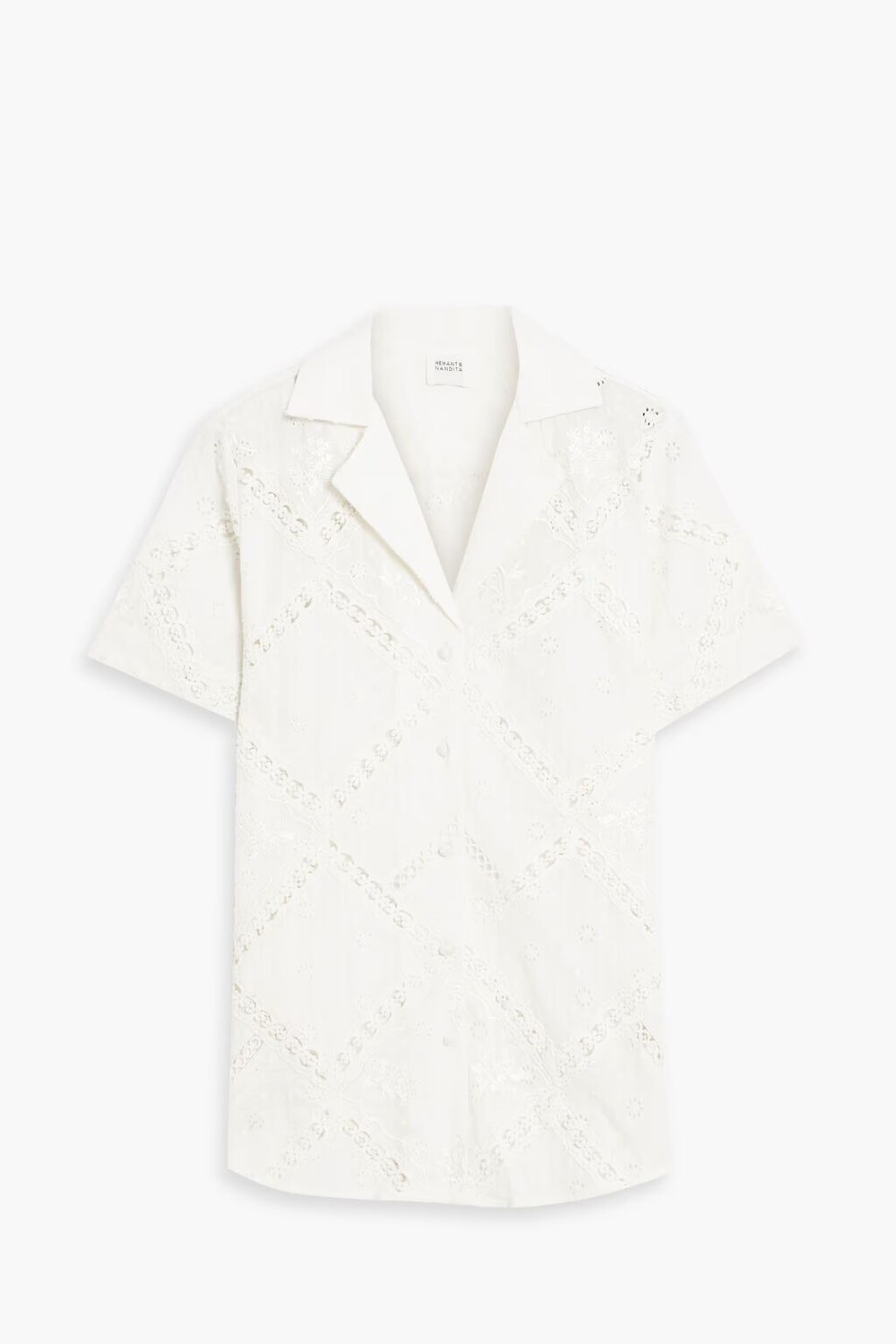 

Рубашка fil coupe с английской отделкой Broderie Hemant & Nandita, цвет Off-white