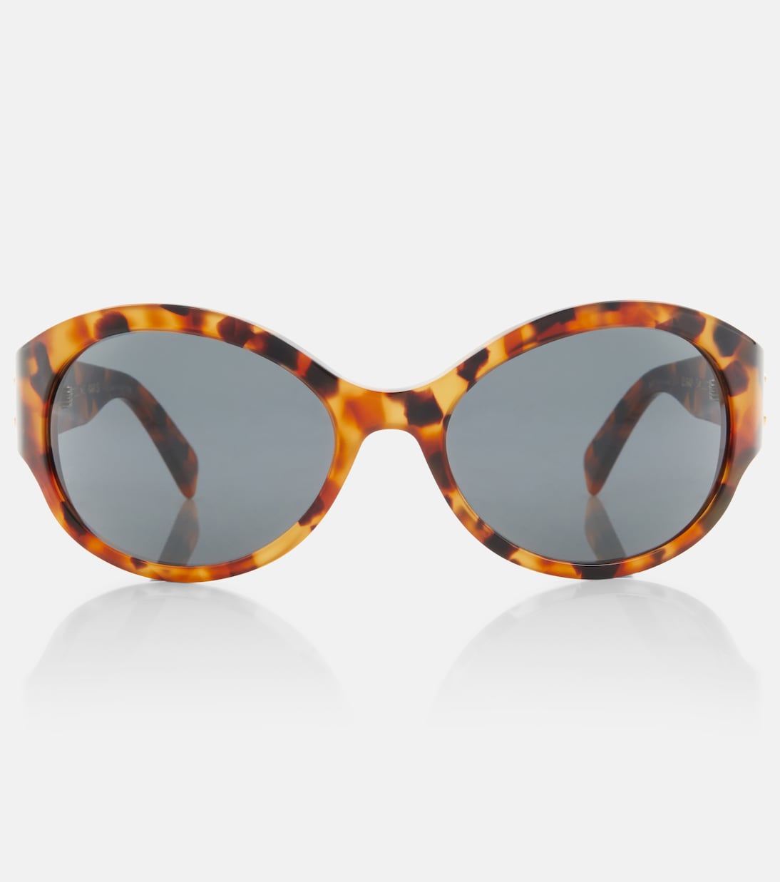 Солнцезащитные очки triomphe овальной формы Celine Eyewear, коричневый фотографии