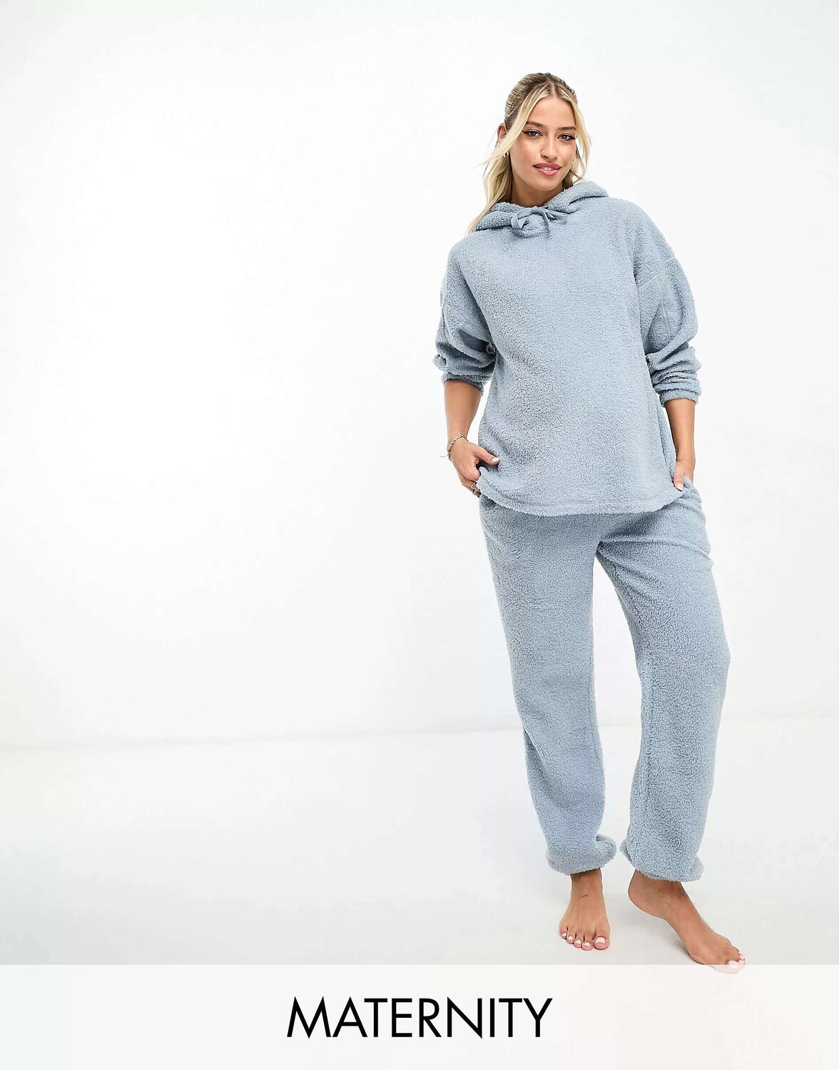

ASOS DESIGN Maternity уютная толстовка с капюшоном и джоггерами синего цвета, Синий