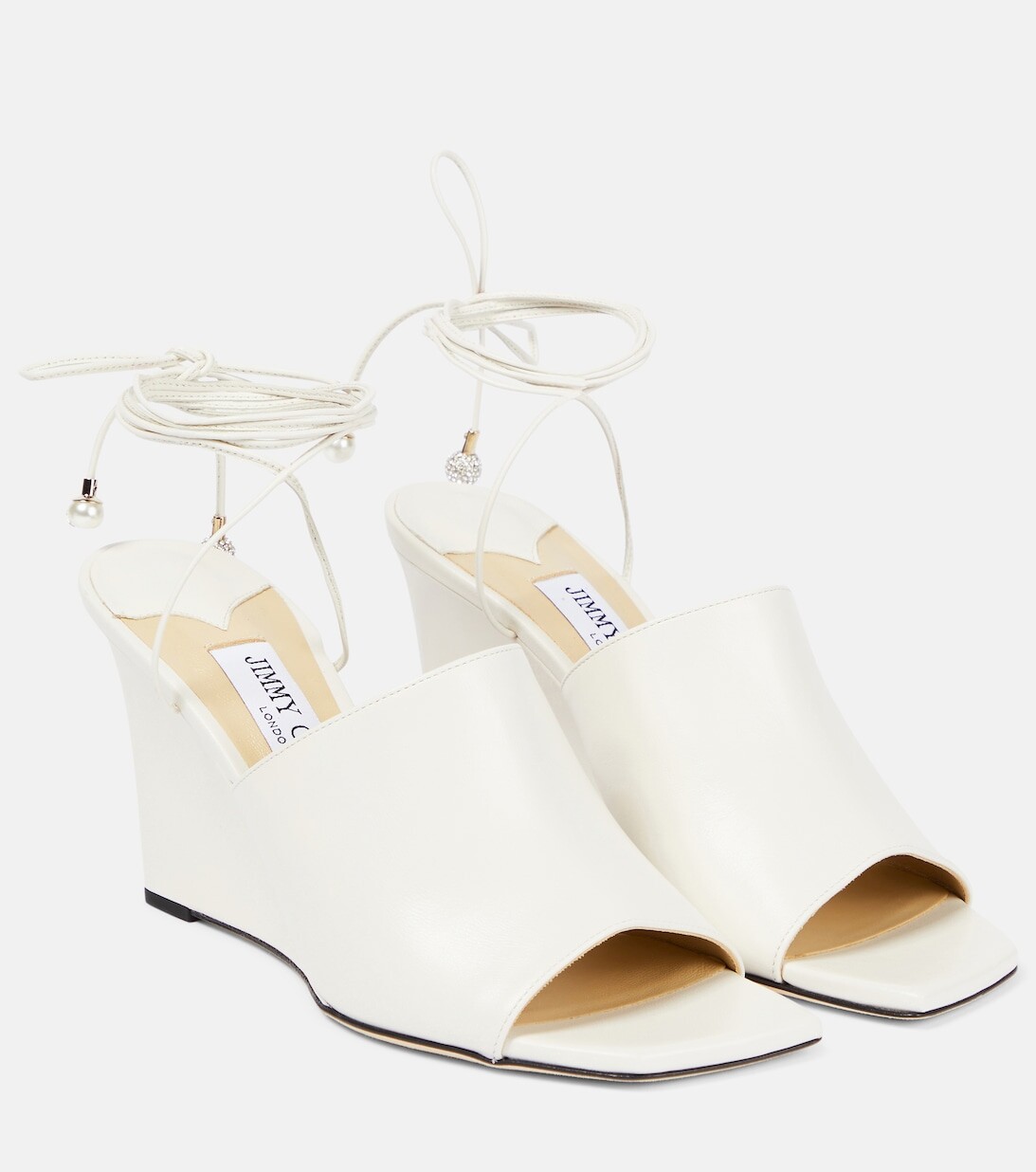 

Кожаные босоножки на танкетке Elyna Jimmy Choo, нейтральный
