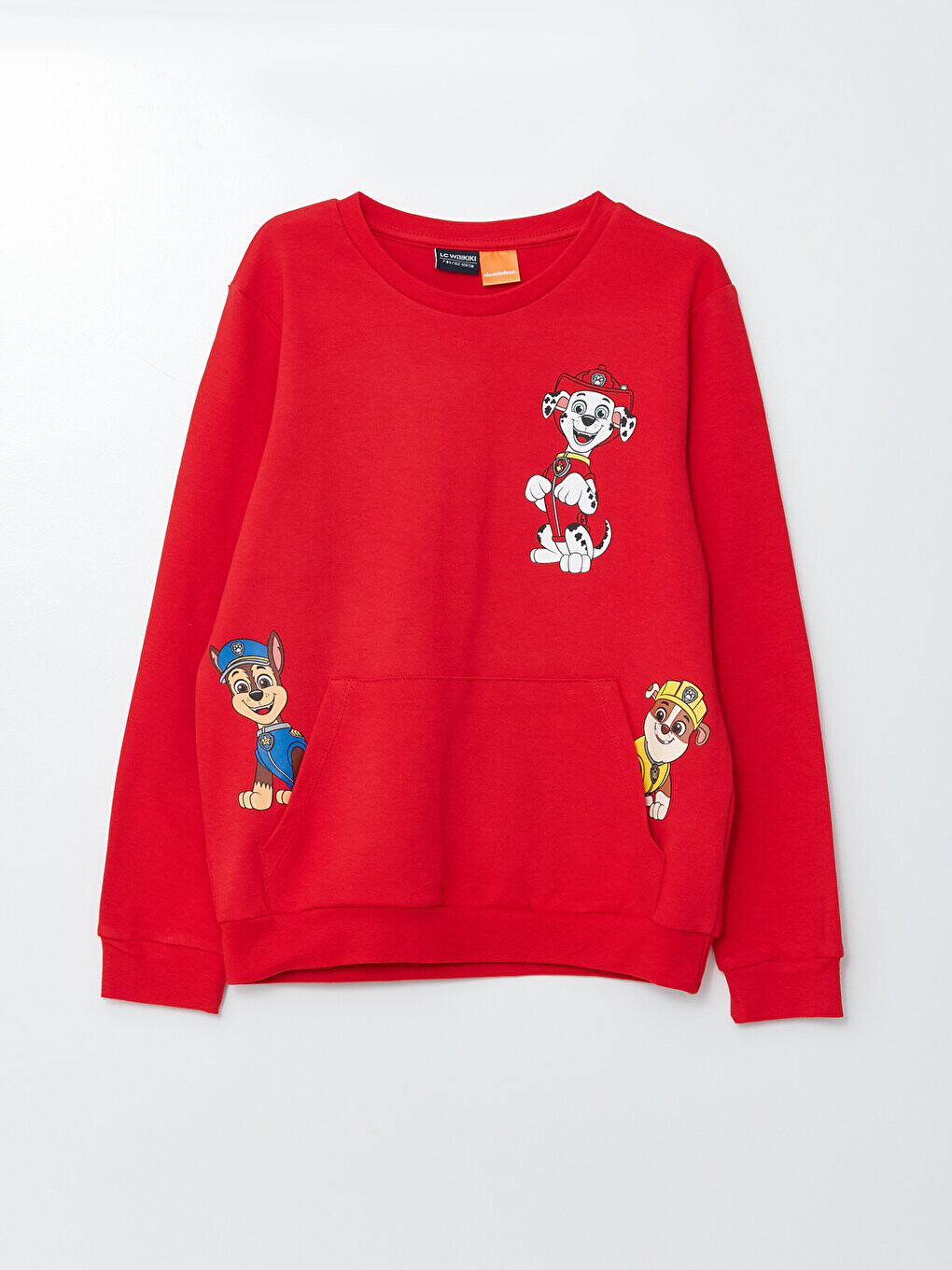 

Футболка с длинными рукавами и принтом Paw Patrol для мальчиков с круглым вырезом LCW Kids, яркий красный