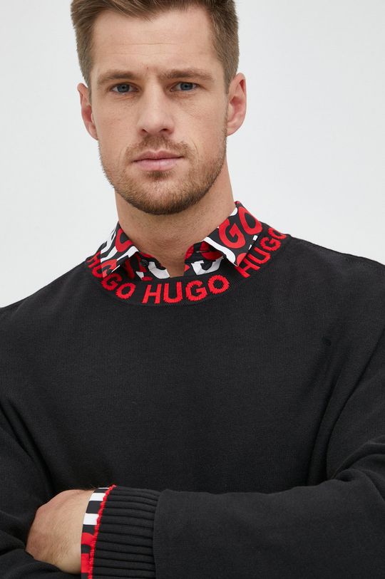 Хлопковый свитер HUGO Hugo, черный