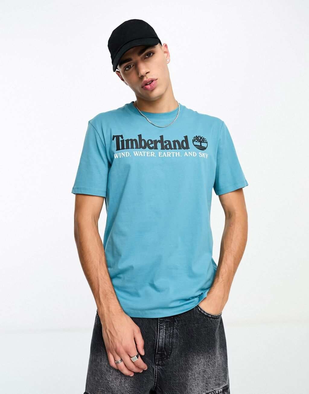 

Синяя футболка с логотипом Timberland yc archive