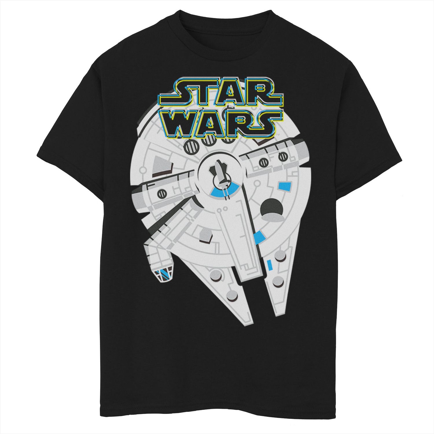 Футболка с простым графическим рисунком для мальчиков 8–20 лет, «Сокол тысячелетия», неоновые цвета Star Wars футболка с рисунком сокол тысячелетия для мальчиков 8–20 лет star wars