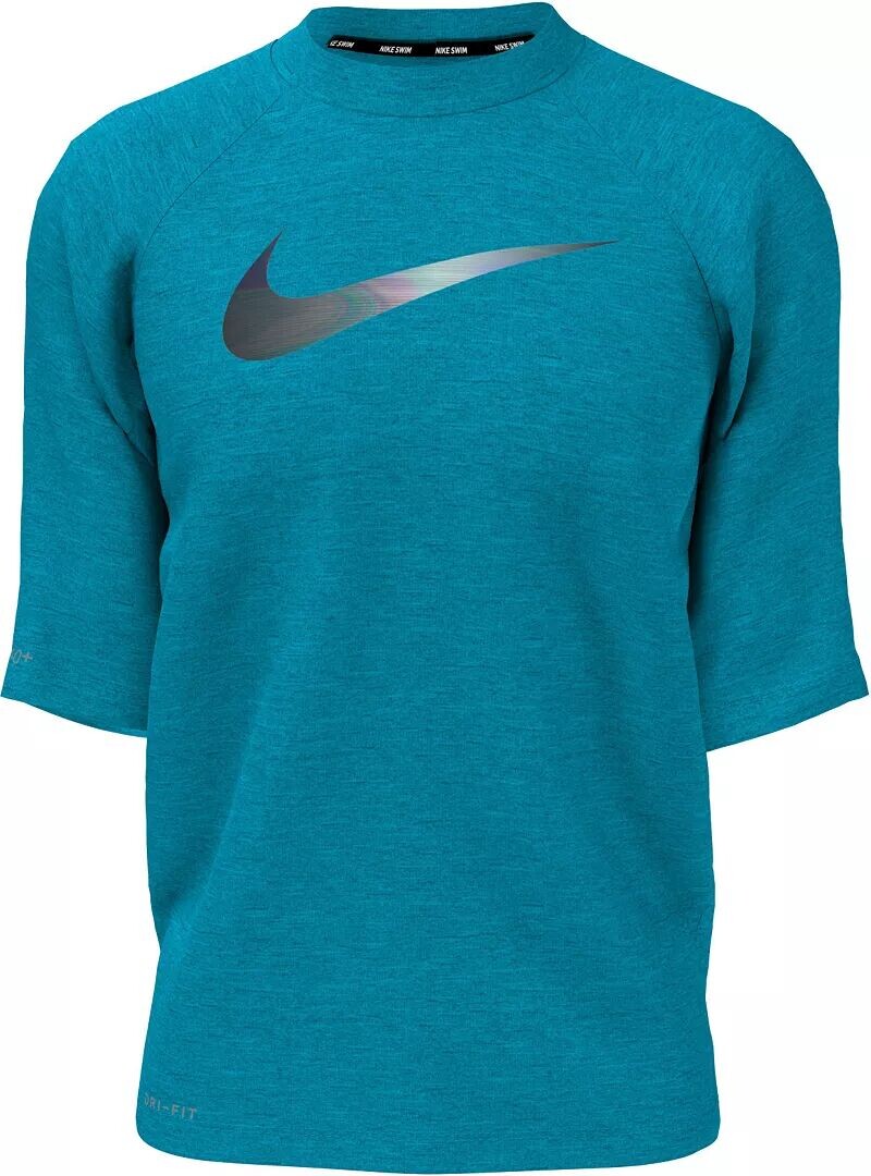 

Рашгард с короткими рукавами Nike для мальчиков Heather Hydro, синий