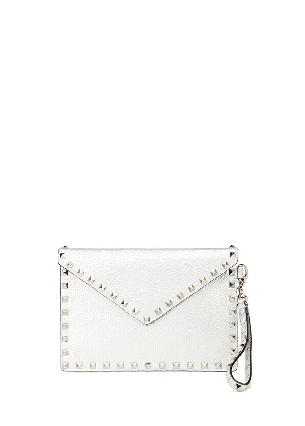 

Портфель женских кожаных ручных сумок rockstud silver Valentino Garavani