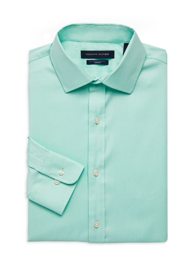 

Жаккардовая классическая рубашка узкого кроя Tommy Hilfiger, цвет Light Green