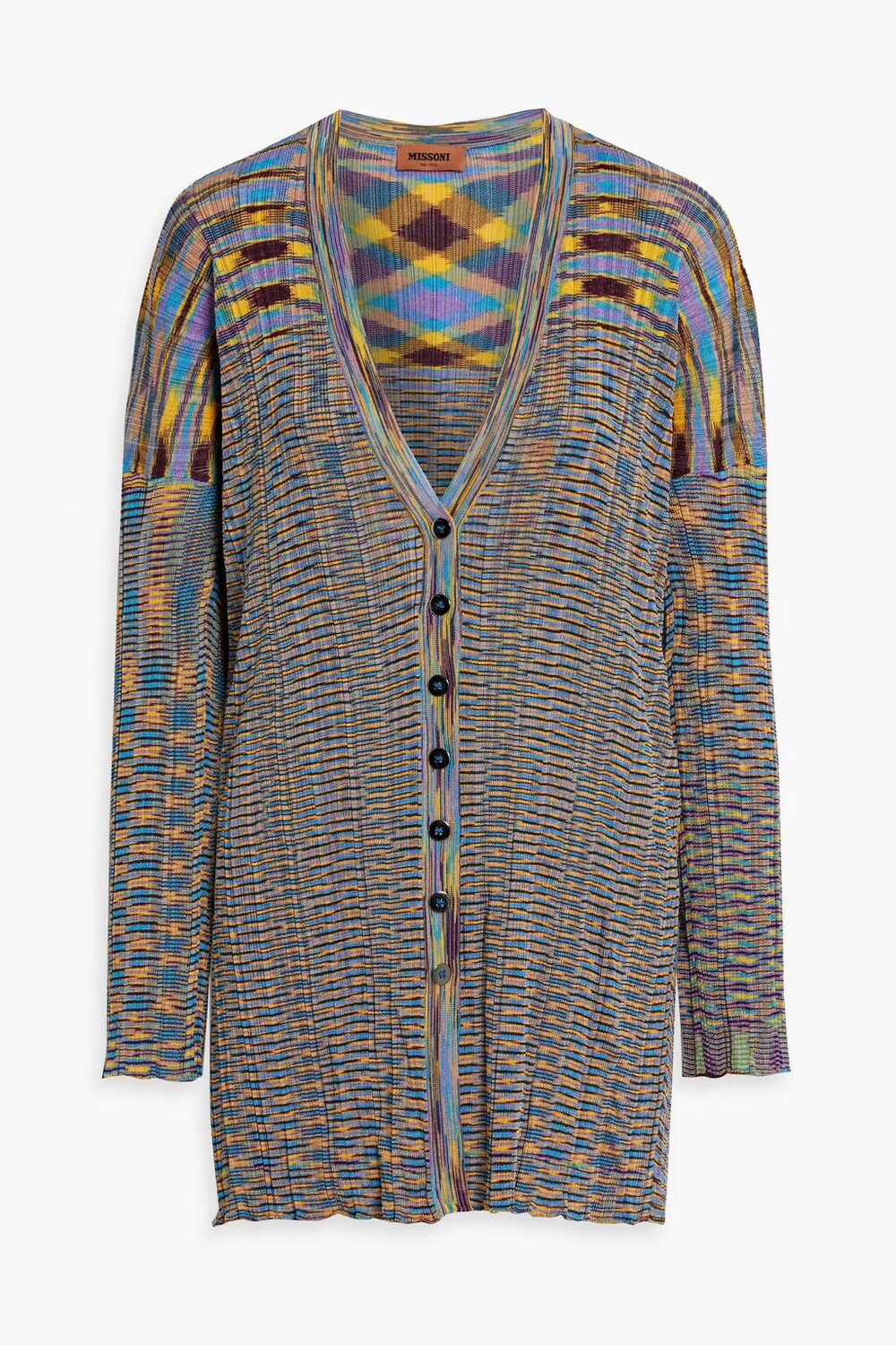 

Кардиган крючком в рубчик космического цвета Missoni, желтый