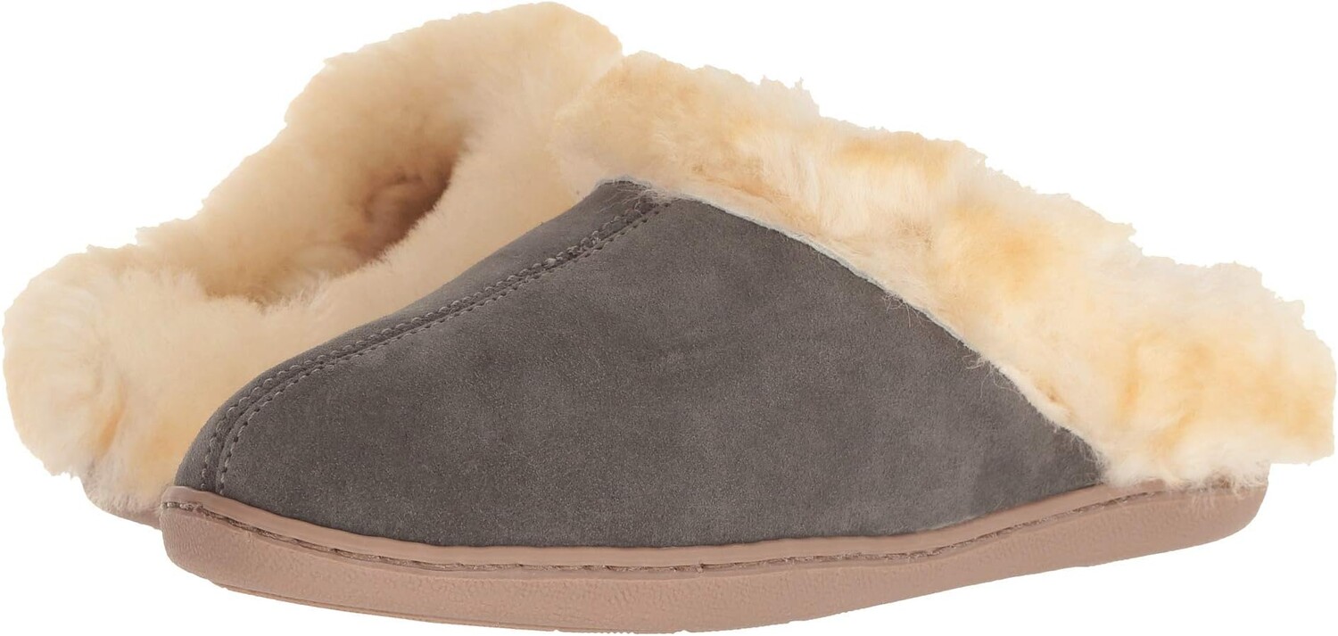 

Тапочки Sheepskin Mule Minnetonka, цвет Grey Suede