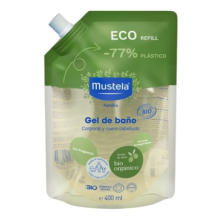 Eco Refill Pack Bio Гель для мытья тела и волос 400 мл для новорожденных и старше Mustela, Mustela