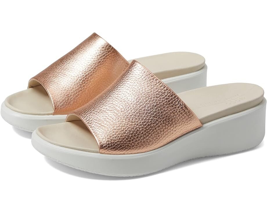 

Туфли ECCO Flowt Luxe Wedge Sandal Slide, цвет Hammered Bronze