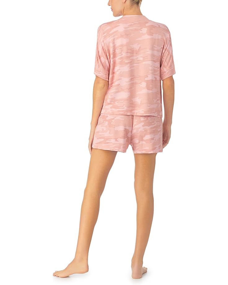 Пижамный комплект Sanctuary Short Sleeve Boxy V-Neck Boxer PJ Set, цвет Pink Camo