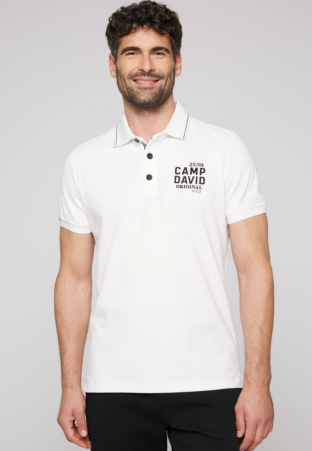 Рубашка-поло MIT LOGO Camp David, цвет opticwhite рубашка mit klappentaschen camp david цвет light grey bleached