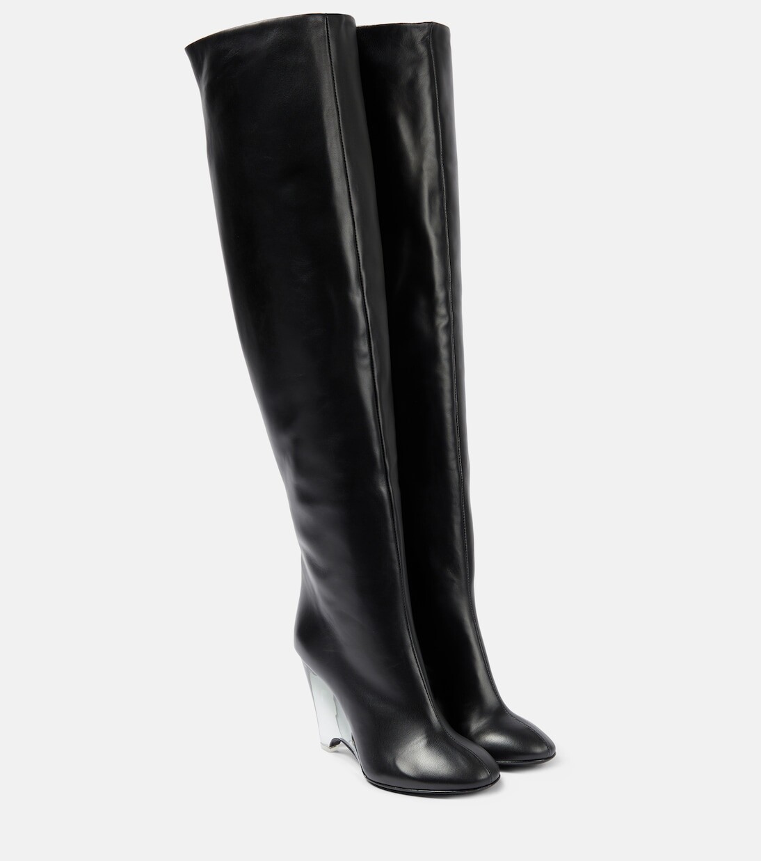 

Кожаные сапоги до колена Alaïa, черный