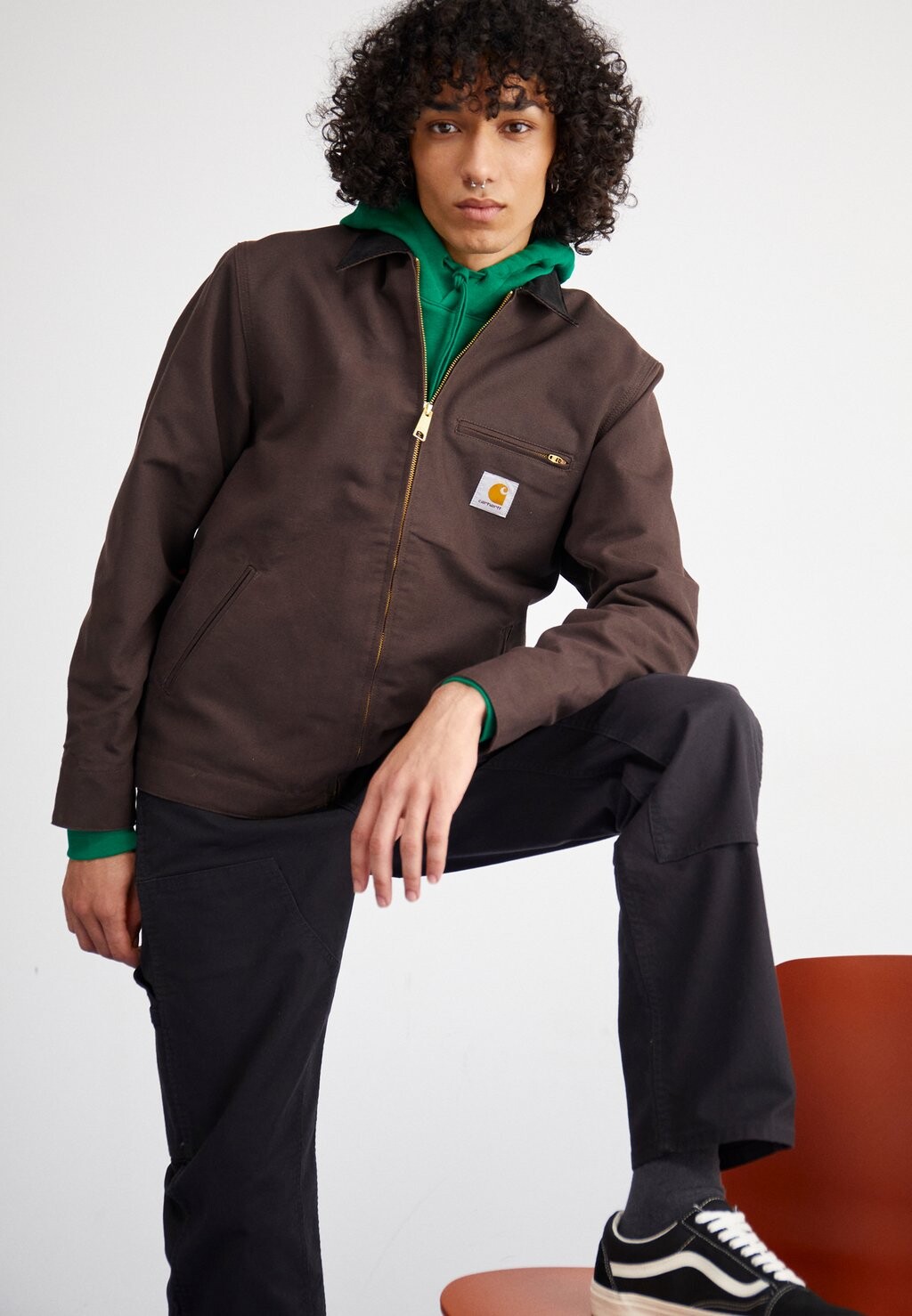 

Легкая куртка Detroit Jacket Carhartt WIP, цвет tobacco/black