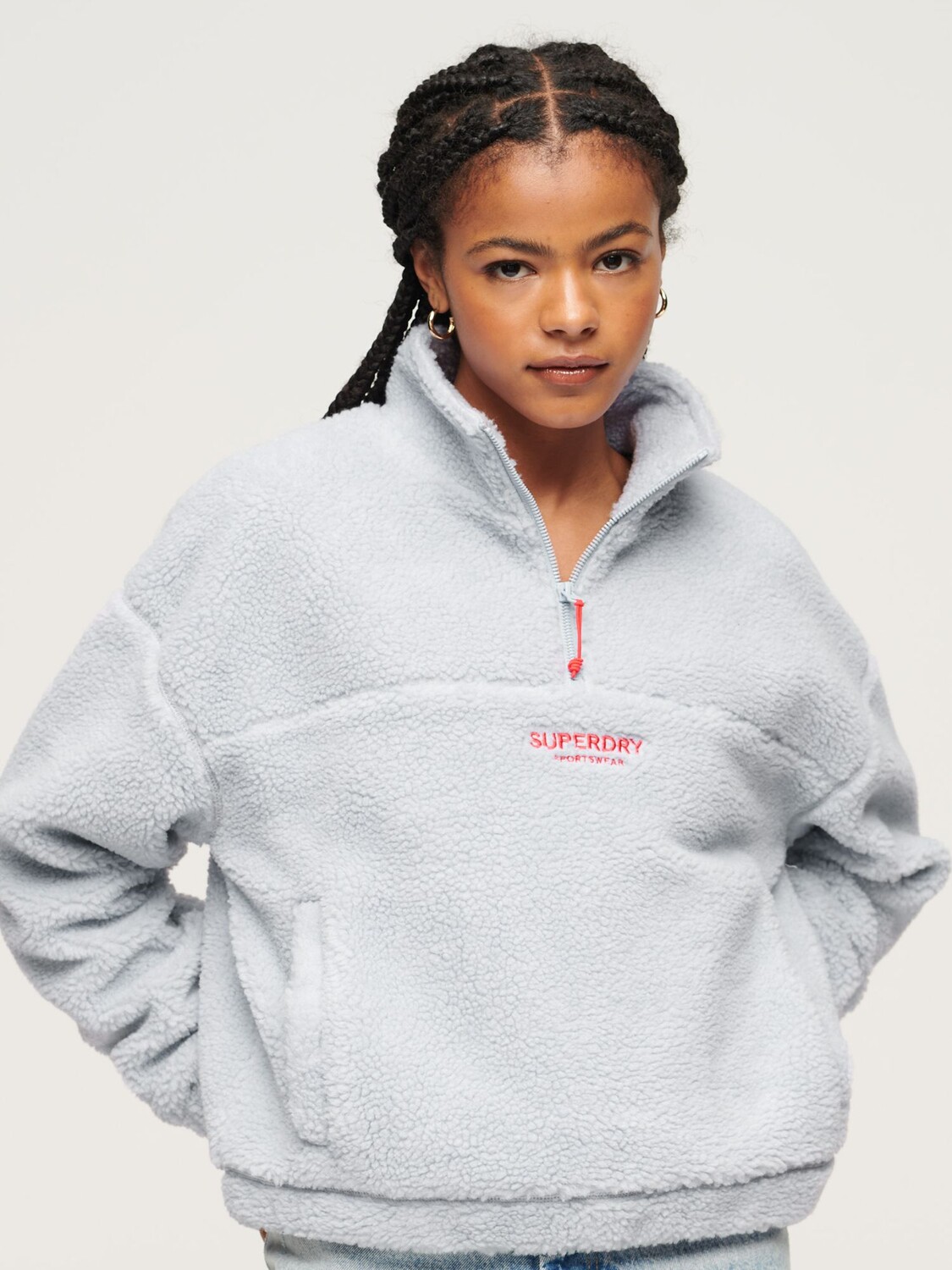 

Толстовка на молнии с вышивкой Superdry Borg, цвет Cosmic Sky Purple