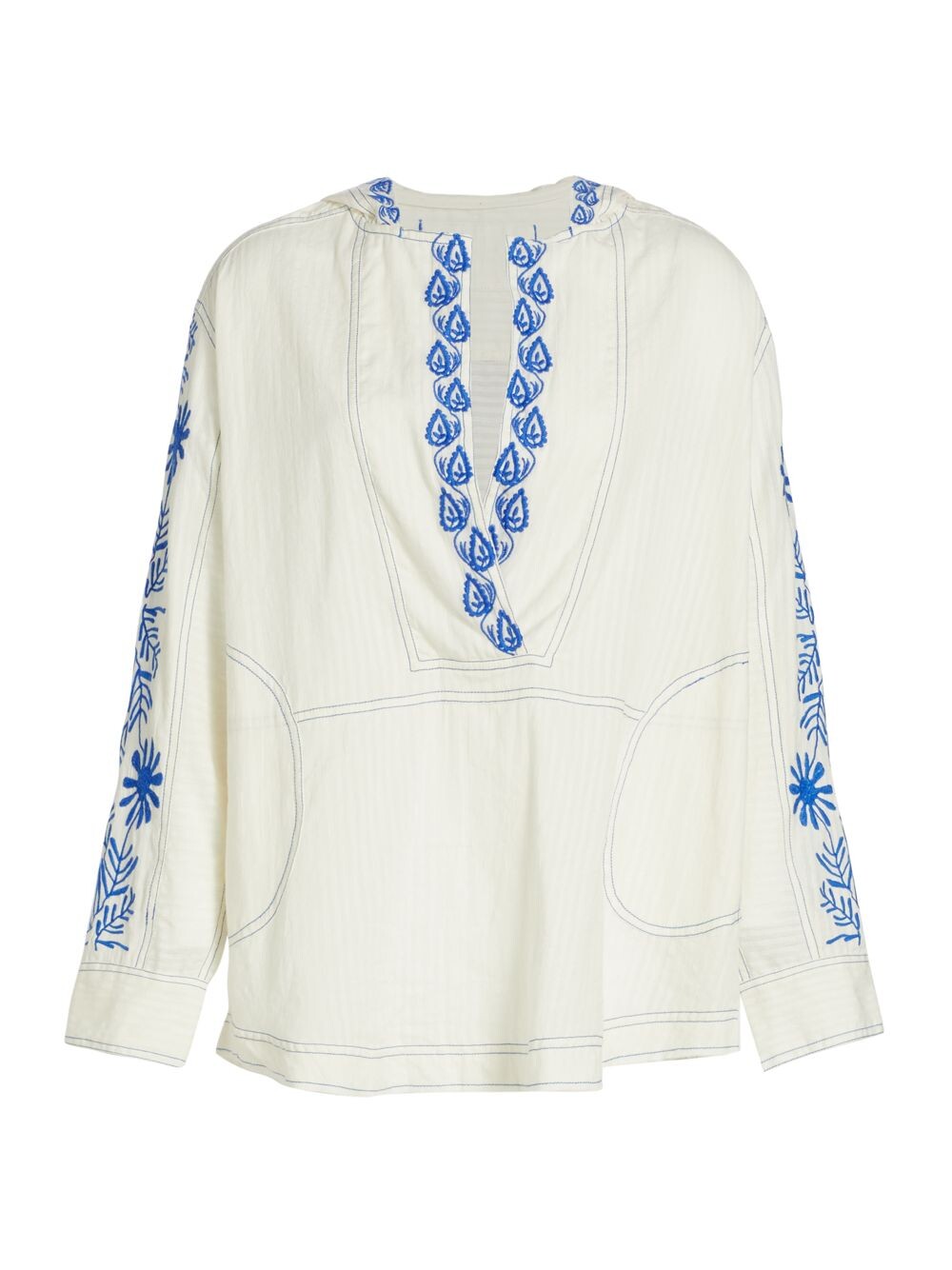 

Топ с капюшоном с вышивкой Lagos Free People, слоновая кость