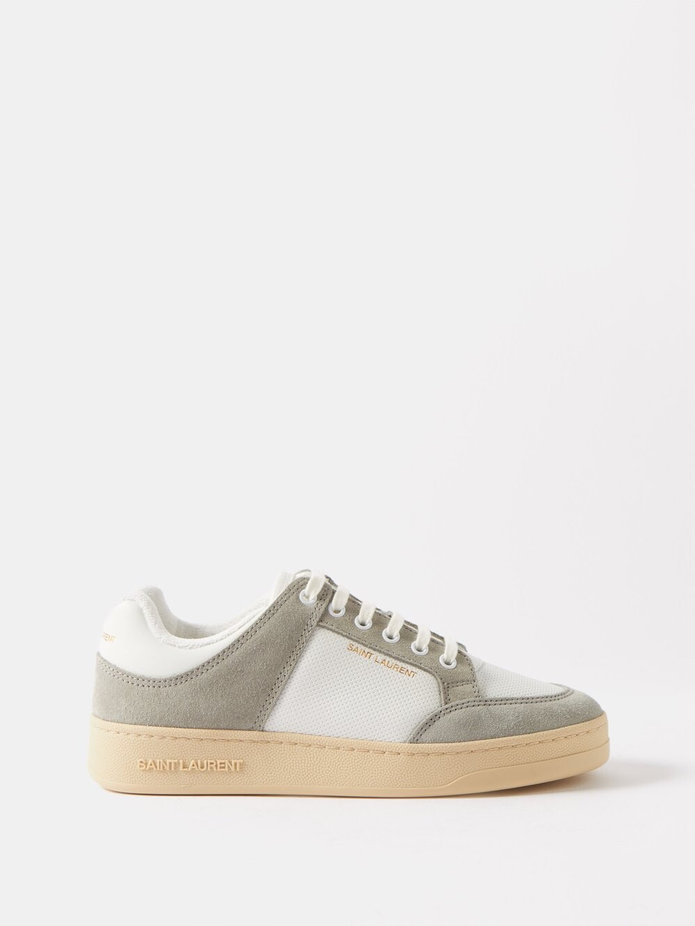 

Низкие кроссовки sl61 из кожи и замши Saint Laurent, белый