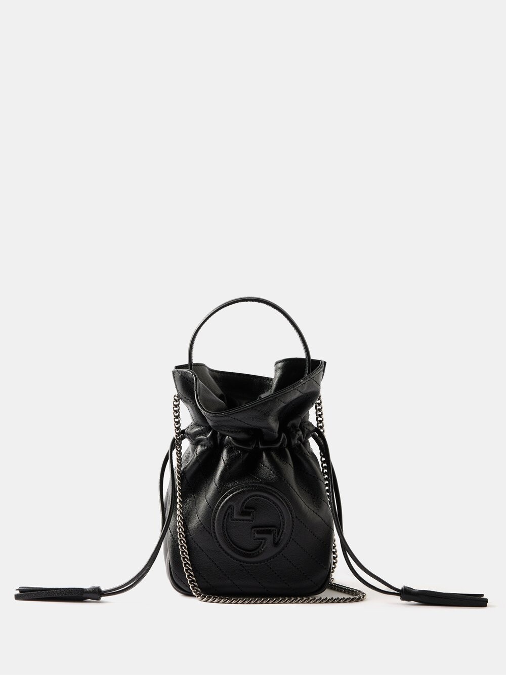 

Кожаная сумка-ведро blondie Gucci, черный