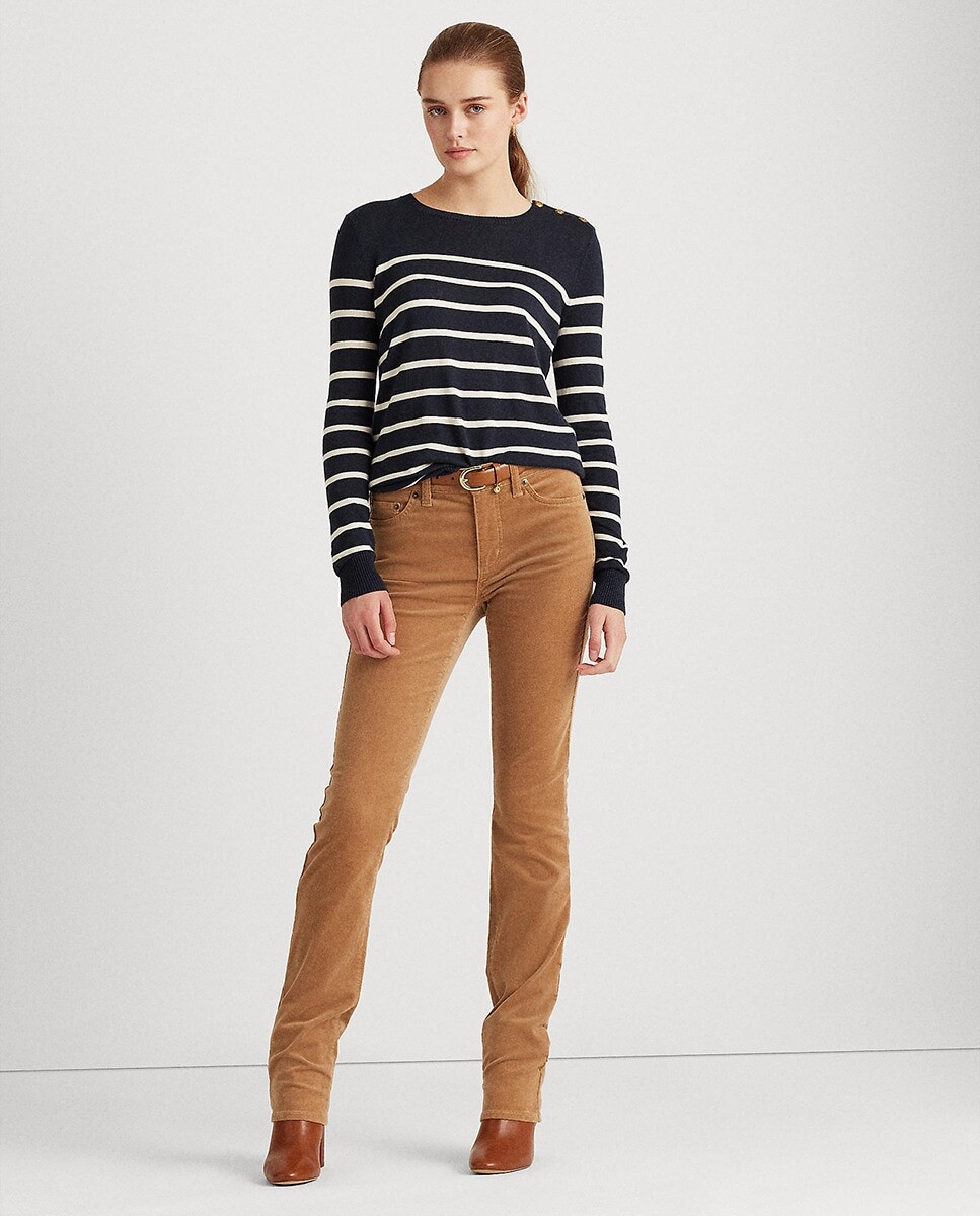 

Женские вельветовые узкие брюки Lauren Ralph Lauren, коричневый