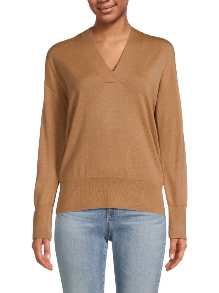 

Свитер из смесовой мериносовой шерсти Saks Fifth Avenue, цвет New Camel