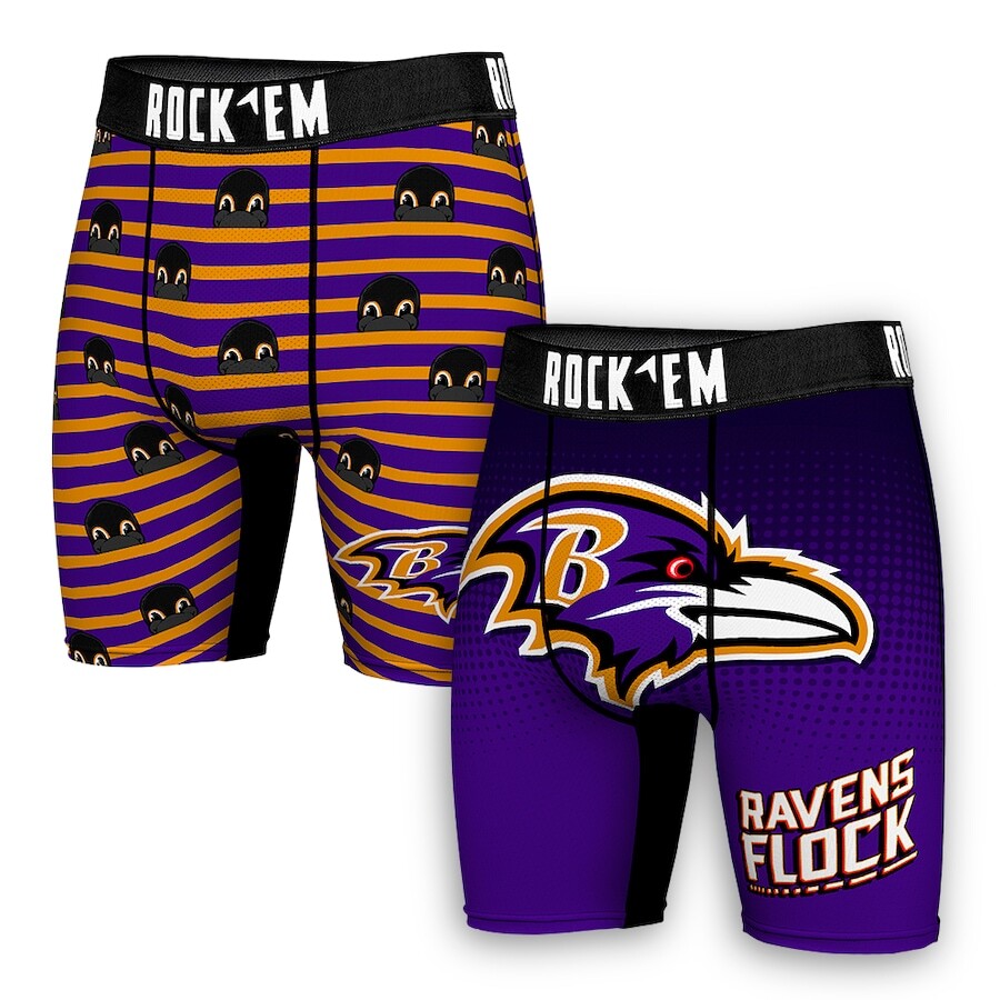 

Боксеры Rock Em Socks Baltimore Ravens, фиолетовый