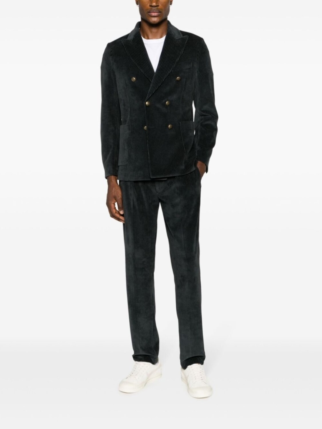 

Circolo 1901 pleated drawstring corduroy trousers, синий