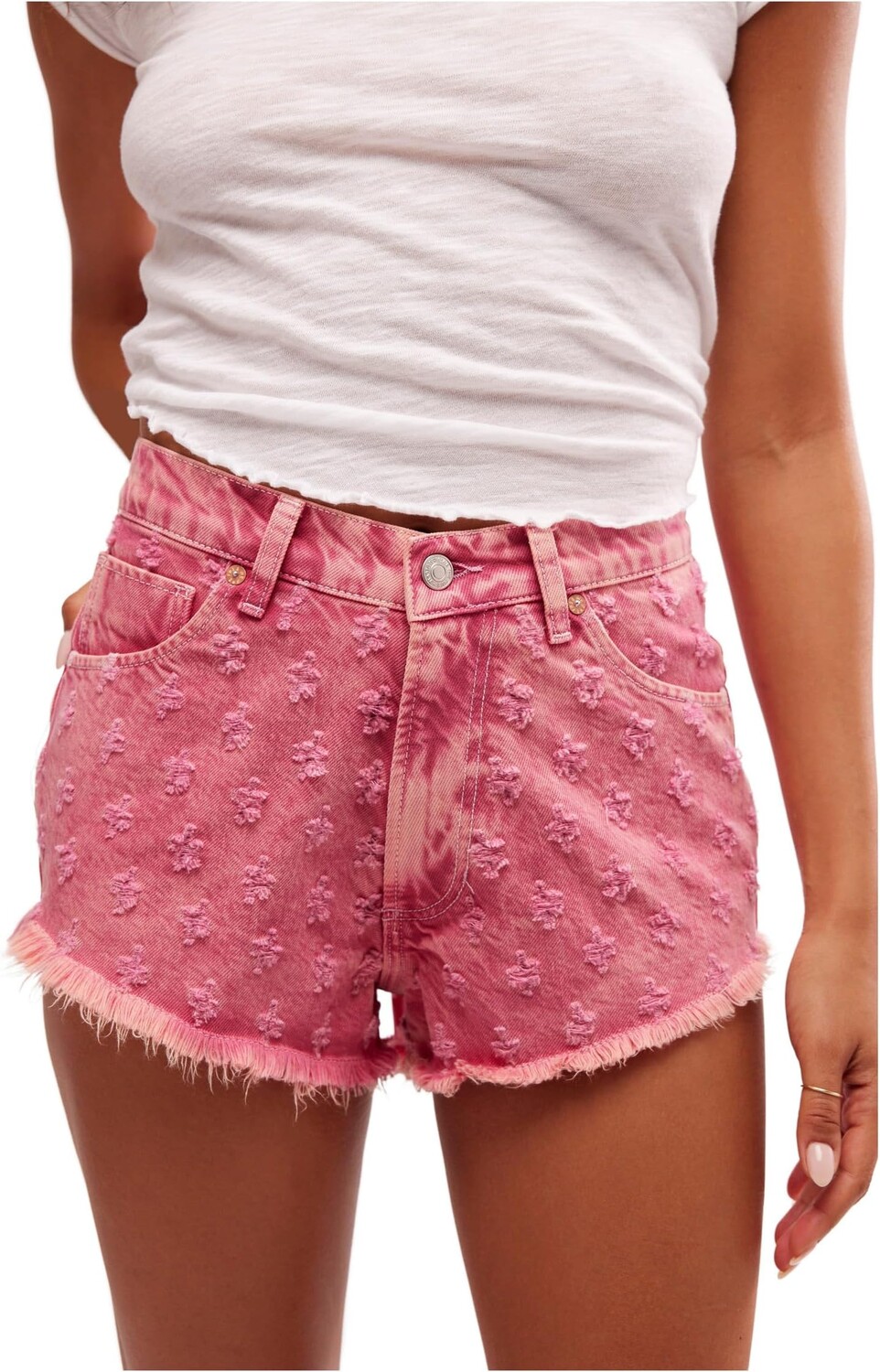 

Шорты Free People Mixed Emotions Hi Lo Short, цвет Dragonfruit Sorbet